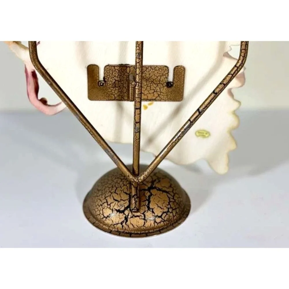 Sculpted Resin Heavenly Angel Candle Holder w/Violin 3 Candle Metal Candelabra